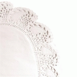 DENTELLE OVALE AJOURÉE 35.7X26.5 CM LITOS BLANC (VENDU PAR 250)