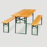 ENSEMBLE 1 TABLE ET 2 BANCS DE BRASSERIE PLIANTS MODÈLE ECO - 220 X 70 CM
