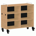 MEUBLE BAS SHIFT+ LANDSCAPE MÉLAMINÉ 4 ÉTAGÈRES - CHÊNE - NOIR - MANUTAN COLLECTIVITÉS