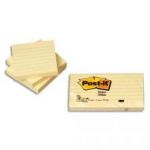 POST-IT LOT DE 6 BLOC REPOSITIONNABLE DE 100 FEUILLES 76X76MM JAUNE QUADRILLÉ 630-6PK