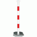 POTEAU PVC SUR SOCLE FINITION ROUGE/BLANC À LESTER - CROSO
