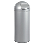 POUBELLE PUSH  ROSSIGNOL 45 L GRIS MÉTAL,  COUVERCLE À TRAPPE