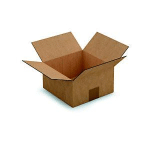 RAJA CAISSE AMÉRICAINE CARTON SIMPLE CANNELURE - L.INT. 20 X L.20 X H.11 CM - KRAFT BRUN - LOT DE 25