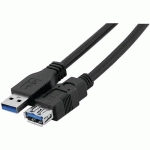 RALLONGE USB 3.0 TYPE A/A - MÂLE/FEMELLE 1,8 M