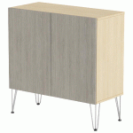 RANGMENT MI-HAUT JAVA 120 CM 2 PTES CHÊNE CLAIR/CHÊNE GRIS - MANUTAN COLLECTIVITÉS