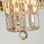SEARCHLIGHT PLAFONNIER EMPIRE, LAITON, 4 LAMPES, VERRE CRISTAL, IP44