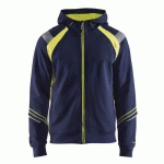 SWEAT ZIPPÉ À CAPUCHE MARINE/JAUNE FLUORESCENT TAILLE M - BLAKLADER
