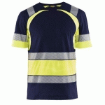 T-SHIRT HAUTE VISIBILITÉ MARINE/JAUNE FLUORESCENT TAILLE XS - BLAKLADER