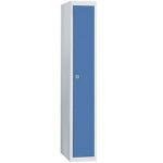 VESTIAIRE DE BUREAU UNIVERSAL CLASSIQUE - MÉTAL - ELÉMENT  DÉPART  - CORPS GRIS - PORTES BLEU