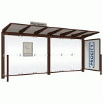 ABRI BUS VENISE 5 M 1 VITRINE 1 BARDAGE LATÉRAL MARRON 8017 - PROCITY