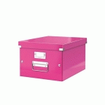 BOÎTE DE RANGEMENT CARTON LEITZ CLICK&STORE WOW H 20 X L 28 X P 36,8 CM ROSE