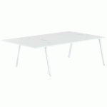 PACK RECTANGULAIRE 3 POSTES GARY PIED BLANC PLATEAU BLANC - MBA