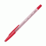 STYLO A BILLE PILOT  BP-SF - RECHARGEABLE - POINTE FINE - ENCRE ROUGE - CORPS PLASTIQUE CRISTAL AVEC CAPUCHON