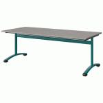 TABLE MALIBU 180X80 T4 DL STRA ABS BÉTON F186/BLEU 5018