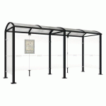 ABRI BUS VOÛTE 5 M AVEC BARDAGES LATÉRAUX - NOIR 9005 - PROCITY