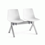 CHAISE POUTRE OCCA 2 PLACES BLANC PIÉTEMENT ALUMINIUM