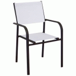 FAUTEUILS DUCA TPEP/ALU - BLANC CHINÉ/GRAPHITE - PROLOISIRS