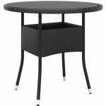 TABLE DE JARDIN �80X75 CM VERRE TREMP�/R�SINE TRESS�E NOIR - VIDAXL