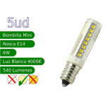 AMPOULE LED MINIATURE E14 6W BLANC NATUREL 4200K BLISTER 5 UNITÉS AMPOULES LED E14 - JANDEI