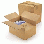 CAISSE CARTON À HAUTEUR VARIABLE ET MONTAGE INSTANTANÉ SIMPLE CANNELURE RAJA 35X25X28/35 CM