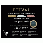 ETIVAL NOIR BLOC COLLÉ 1 CÔTÉ 15F 20,3X25,4CM 300G DOUBLE GRAIN - NOIR - LOT DE 2