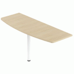 EXTENSION ISIA GALBÉE 160 CM + 1 PIED MÉTAL NOYER/BLANC - MBA