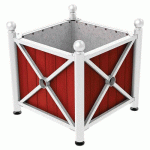 JARDINIÈRE AC/BOIS PROVINCE BOULE 80X80 CM ACAJ/BLANC 9010 - PROCITY