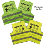 LOT DE 1 GILET GUIDE-FILE ET 1 GILET SERRE-FILE (1XWGILETGF + 1XWGILETSF) - VERT FLUO - L - VERT FLUO