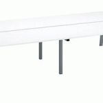PÔLE DE 4 BUREAUX DROITS BLANC L 160 X P 80 CM, PIÉTEMENT MÉTAL ALUMINIUM - ARCH
