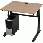 POSTE INFORMATIQUE OPEN FIXE LONGUEUR 80 CM 2 PIEDS MÉTAL COLORIS ANTHRACITE - MANUTAN COLLECTIVITÉS