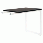 RETOUR P/TABLE OFFICE PRO PIED CARRE 80X60 ZONZA NOIR/BLANC