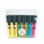 SURLIGNEUR BRUNEAU COULEURS ASSORTIES FUN - POCHETTE DE 6