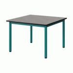 TABLE MALIBU 80X80 T2 4P STR ANTIB BÉTON F186/NOIR BLEU 5018