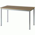 TABLE UNIVERSALIS RECTANGLE 140X80 PLT HÊTRE/9006 ALUMINIUM