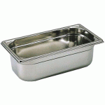 BAC GASTRONORME PLEIN INOX - SANS ANSE - GN 1/3 PROFONDEUR 5.5 CM