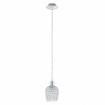 LAMPE À SUSPENSION BONARES 1 EN CHROME CRISTAL DE VERRE EN ACIER CLAIR 1X40W H: DIAMÈTRE DE 13CM 110CM