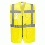 LOT DE 3 - PORTWEST S476 GILET HI-VIS EXECUTIVE - BERLIN JAUNE - TAILLE XXL