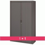PACK ARMOIRES À RIDEAUX BRUNEAU H 200 CM CORPS ANTHRACITE RAL 7016 / PORTES ANTHRACITE - 1 ACHETÉE = 1 OFFERTE DE MÊME COLORIS