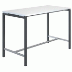 TABLE HAUTE CREO STRUCTURE GRIS PLATEAU BLANC L 160 - QUADRIFOGLIO