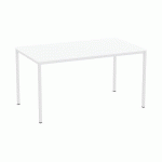 TABLE À MANGER VERSYS AVEC BASE GRIS CLAIR RAL 7035 140 X 80 X 743 CM BLANC
