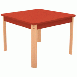 TABLE ERGO CARRÉE T2 - ROUGE/HÊTRE - MANUTAN COLLECTIVITÉS