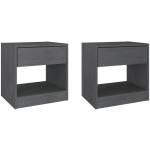 TABLES DE CHEVET 2 PCS GRIS 40X31X40 CM BOIS DE PIN MASSIF