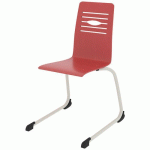 CHAISE COQUE YOGA PIÈTEMENT LUGE ACIER - ROUGE CHINOIS/BLANC - RODET