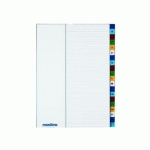 LOT DE 2 - INTERCALAIRE A4 POLYPROPYLÈNE COLORÉ OXFORD 20 ONGLETS ALPHABÉTIQUES MULTICOLORES - 1 JEU