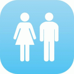 LOT DE 2 - PLAQUE PLEXI MIXTE HOMME/FEMME - 120 X 120 MM - BLEU