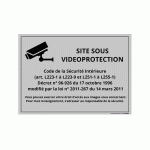 PANNEAU SITE SOUS VIDÉOPROTECTION - SIGNALISATION DE SÉCURITÉ  - 210 X 150 MM - GRIS - VINYLE SOUPLE AUTOCOLLANT - LOT DE 3