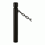 POTELET AGGLO Ø 102 MM À CHAINES 1 ANNEAU - ZINC NOIR 9005 - PROCITY
