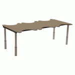 TABLE ERGO TECHNIC 205X110 RÉG. COMPACT PIERRE LUNE/GRIS - SUNSET CREATION