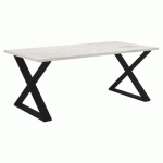 TABLE SICILIA 180 X 90 CM STRAT ALERCE / ACIER NOIR - JAYSO