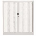 ARMOIRE MÉTAL CLASSTOUT COLOR - A RIDEAUX - L. 90 X H. 100 CM - CORPS ALUMINIUM  - RIDEAUX BLANC